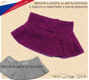 Detský nákrčník ROCKINO šitý ze svetroviny - fialový