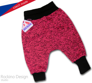 Detské nohavice "pudláče" ROCKINO veľ. 62 vzor 8319 - ružovočierne