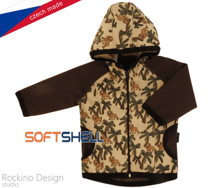 Softshellová dětská bunda Rockino vel. 86,92,104 vzor 8544 - hnědá