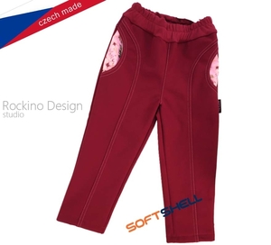 Dětské softshellové kalhoty ROCKINO vel. 110 vzor 8579 - tmavěvínové