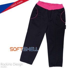 Dětské softshellové kalhoty ROCKINO vel. 92,98,104 vzor 8766 - černé