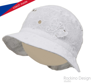 Dievčenský, dámsky klobúk ROCKINO veľ. 46,48,50,52,54,56 vzor 3346 - biely