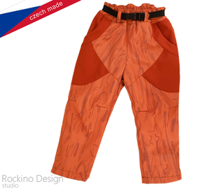 Detské zateplené nohavice ROCKINO - Hustey veľ. 128,140,146 vzor 8731 - hrdzavé