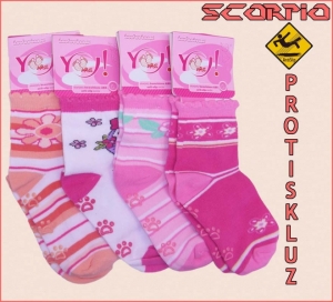 Dievčenské ponožky SCORPIO 06 protišmykové, veľkosť 23/26 - 1 PÁR 
