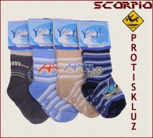 Chlapčenské ponožky SCORPIO 01 protišmykové, veľkosť 17/19 - 1 PÁR