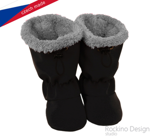 Detské softshellové topánočky ROCKINO vzor 6325 - čiernosivé