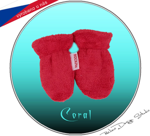 Dětské rukavičky (0-12 měsíců) ROCKINO materiál Coral vzor 1927 vel.0 červené