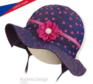 Dievčenský klobúk ROCKINO veľ. 42,44,46,48,50,52 vzor 3203 - krempa bodka