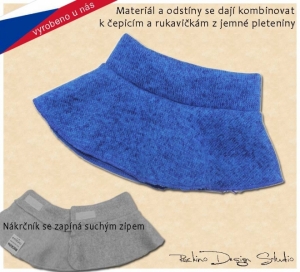 Dětský nákrčník ROCKINO vzor 1754 šitý ze svetroviny - modrý