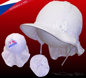 Dievčenský klobúk ROCKINO veľ. 48 vzor 3922 - biely
