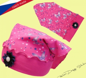 Dívčí šátek ROCKINO vel. 46,48 vzor 5057 - růžový