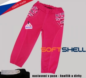 Dětské softshellové kalhoty ROCKINO vel. 122,140 vzor 8147 - růžové dívčí