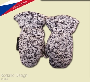 Detské rukavičky (10-24 mesiacov) ROCKINO ze svetroviny vzor 1753 veľ. 1 čiernobiele