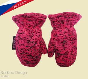 Dětské rukavičky (10-24 měsíců) ROCKINO ze svetroviny vzor 1753 vel. 1 růžové
