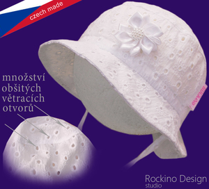 Dievčenský, dámsky klobúk ROCKINO veľ. 48,50,54,56 vzor 3210 - biely