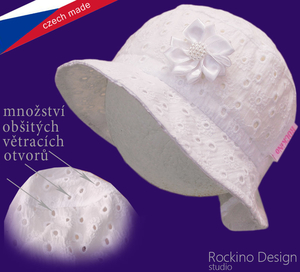 Dievčenský klobúk ROCKINO veľ. 46,48,50,52,54,56 vzor 3210 - biely
