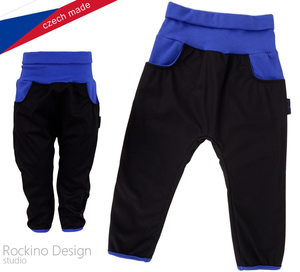 Dětské softshellové kalhoty ROCKINO vel. 68,74 vzor 8353 - černomodré