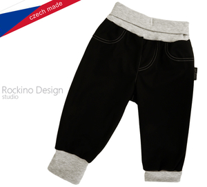 Softshellové kalhoty ROCKINO - Hustey vel. 68,74,80 vzor 8264 - černočedé