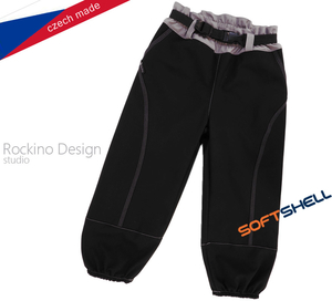 Dětské softshellové zateplené kalhoty ROCKINO vel. 110,116,122 vzor 8468 - černé