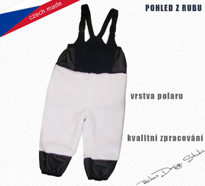 Detské softshellové zateplené nohavice ROCKINO s trakmi veľ. 80 vzor 8390 - čiernosivé