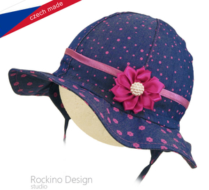 Dívčí klobouk ROCKINO vel. 46,48,52 vzor 3217 - krempa květ