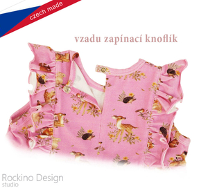 Dívčí šaty ROCKINO vel. 56,68,74,80,86 vzor 8560 - růžové, lesní zvířátka