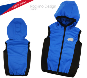 Softshellová dětská vesta Rockino vel. 92,98,104,110,116,122 vzor 8495 - modrá