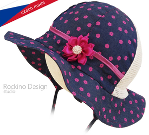 Dievčenský klobúk ROCKINO veľ. 42,44,46,48,50,52 vzor 3236 - krempa kvet