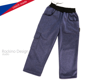 Dětské softshellové kalhoty ROCKINO vel. 98,104 vzor 8619 - modrý melanž