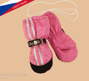 Softshellové rukavice ROCKINO vel. 1,2 vzor 6321 růžový melír