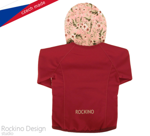 Softshellová dětská bunda Rockino vel. 98,104 vzor 8677 - středněvínová květ