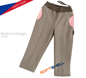 Dětské softshellové kalhoty ROCKINO vel. 104 vzor 8679 - šedé