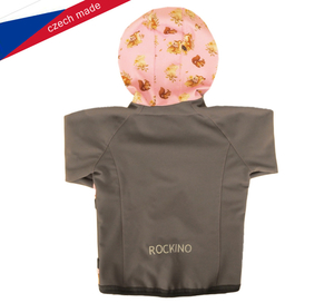 Softshellová dětská bunda Rockino vel. 98 vzor 8677 - šedá lesní zvířátka