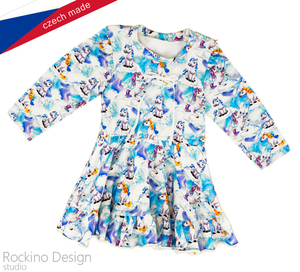 Dívčí šaty ROCKINO 03 vel. 98,104 vzor 8630 - bílé, jednorožci