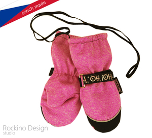 Softshellové rukavice ROCKINO vel. 4 vzor 6316 růžovočerné