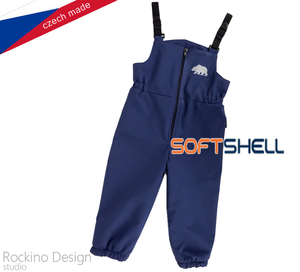 Detské softshellové zateplené nohavice ROCKINO s trakmi veľ. 80 vzor 8596 - modré