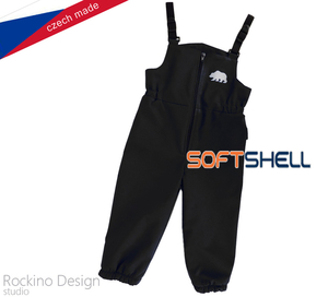 Detské softshellové zateplené nohavice ROCKINO s trakmi veľ. 80 vzor 8596 - čierne