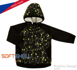 Softshellová dětská bunda Rockino vel. 86,92,98 vzor 8756 - černá