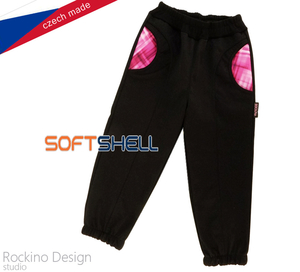 Dětské softshellové kalhoty ROCKINO vel. 92,98,104 vzor 8769 - černé