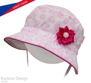 Dievčenský, dámsky klobúk ROCKINO veľ. 48,50,52,54,56 vzor 3351 - bieloružový
