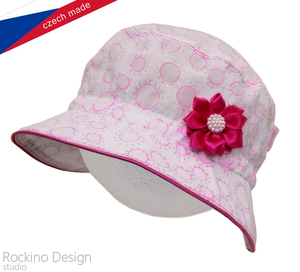 Dievčenský, dámsky klobúk ROCKINO veľ. 48,50,52,54,56 vzor 3351 - bieloružový