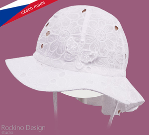 Dívčí klobouk ROCKINO vel. 46,48,50,52 vzor 3330 - bílý