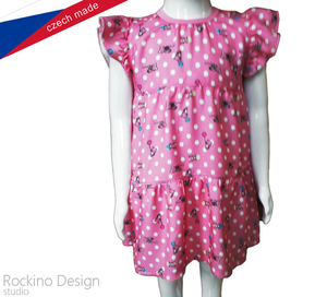 Dívčí letní šaty ROCKINO vel. 56,62,68,74,80,86 vzor 8676 - růžové