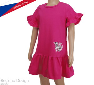Dívčí letní šaty ROCKINO vel. 122,128,134 vzor 8774 - středněrůžové