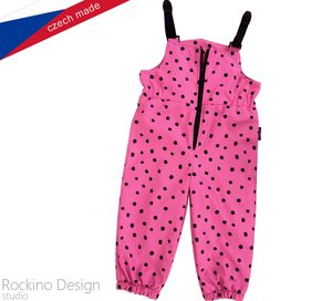 Dětské oteplovačky ROCKINO s laclem vel. 98,104,110 vzor 8796 - růžové puntík