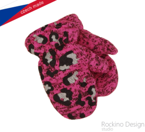 Dětské rukavičky (10-24 měsíců) ROCKINO ze svetroviny vzor 6371 vel. 1 - růžové