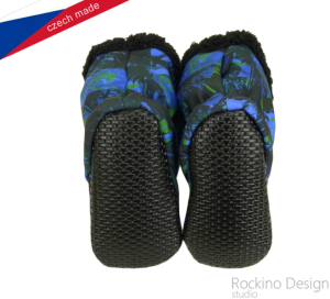 Softshellové capáčky s protiskluzem ROCKINO Premium Antislip vzor 6450 - modročerné