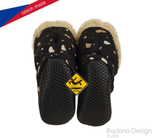 Softshellové capáčky s protiskluzem ROCKINO Premium Antislip vzor 6459  vel. 2,3 - černé kameny S