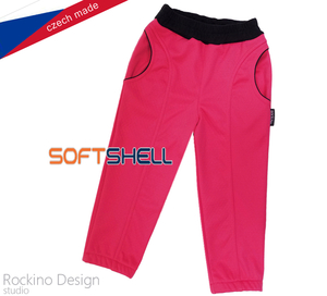 Dětské softshellové kalhoty ROCKINO vel. 110,116,122 vzor 8767 - růžové