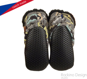 Softshellové capáčky s protiskluzem ROCKINO Premium Antislip vzor 6442 - dino